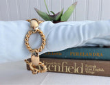 Napier Twisted Link Bracelet Signed Oval Links Gold Plated 1980s Fashion Chunky