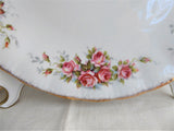 Paragon 1960s Elizabeth Rose Cake Serving Plate Coral Pink Roses Royal Warrant