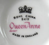 Queen Anne English Bone China Red And Pink Roses Cup And Saucer 1950s