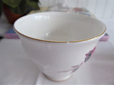 Lush Pink Burgundy Roses Queen Anne English Bone China Cup And Saucer 1960s