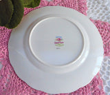 Queen Anne Serenade Salad Floral Border Luncheon Plate English Bone China 1960s