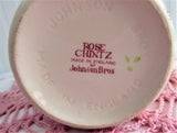Rose Chintz Mug Johnson Brothers 1960s Hand Colored on Red Transfer 8 Oz