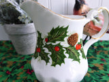Christmas Yuletide Creamer Only Rosina Pine Holly Berries 1960s Cream