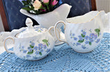 Sugar And Cream Blue Forget Me Nots 1960s Royal Adderleys English Bone China