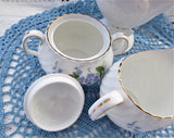Sugar And Cream Blue Forget Me Nots 1960s Royal Adderleys English Bone China