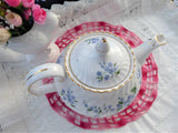 Teapot Blue Forget Me Nots Large 1960s Royal Adderleys English Bone China