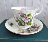 Pretty Mayflower Royal Albert Cup and Saucer Pink Blossoms Montrose Shape 1960s