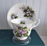 Pretty Mayflower Royal Albert Cup and Saucer Pink Blossoms Montrose Shape 1960s