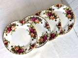 Royal Albert Old Country Roses 4 Tea Bread Plates 6.25 Inch England 1962-1974