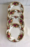 Royal Albert Old Country Roses 4 Tea Bread Plates 6.25 Inch England 1962-1974