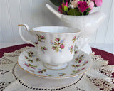 Cup And Saucer Royal Albert Winsome Floral Bands English Bone China 1966-1970s