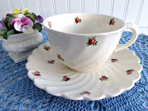 Pretty Rose Cup And Saucer 1960s Ironstone Royal Staffordshire Clarice Cliff