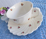 Pretty Rose Cup And Saucer 1960s Ironstone Royal Staffordshire Clarice Cliff
