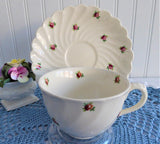 Pretty Rose Cup And Saucer 1960s Ironstone Royal Staffordshire Clarice Cliff