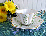 Trellis Shamrock Cup And Saucer Irish Royal Tara Ireland 1960s Fancy Tea Cup