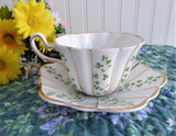 Trellis Shamrock Cup And Saucer Irish Royal Tara Ireland 1960s Fancy Tea Cup
