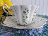 Trellis Shamrock Cup And Saucer Irish Royal Tara Ireland 1960s Fancy Tea Cup