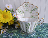 Trellis Shamrock Cup And Saucer Irish Royal Tara Ireland 1960s Fancy Tea Cup