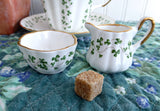 Irish Royal Tara Trellis Shamrock Miniature Cream And Sugar Creamer 1960s Individual