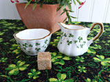 Irish Royal Tara Trellis Shamrock Miniature Cream And Sugar Creamer 1960s Individual