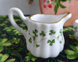 Irish Royal Tara Trellis Shamrock Miniature Cream And Sugar Creamer 1960s Individual