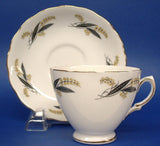 Mid Century Cup and Saucer Royal Vale English Bone China Retro Colors 1960s