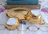 Royal Winton Golden Age Cream And Sugar With Matching Tray 1960s Gold Luster
