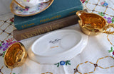 Royal Winton Golden Age Cream And Sugar With Matching Tray 1960s Gold Luster