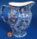 Blue Chintz Jug Pitcher Sadler For Ringtons Tea 1960s Ironstone Pitcher Floral Transferware