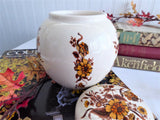 Sadler Tea Caddy Fall Colors Ginger Jar Flowers Foliage 1960s Ceramic Tea Canister