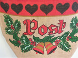 Scandanavian Christmas Post Nisse Tomre Card Holder 1960s Burlap Swedish Norweigian