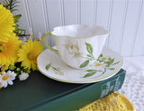 Shelley Dainty Syringa Cup and Saucer England 1960-66 Green Trim