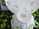 Shelley Shamrock Cup And Saucer Ludlow Shape English Bone China Green Trim 1960s
