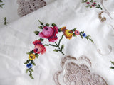Swiss Embroidered Tablecloth 1960s Tea Cloth Bridge Cloth With Tags Unused