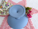 Wedgwood Blue Jasperware Pedestal Compote Taza 1960s Server Grapevines