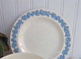 Wedgwood Queens Ware Teacup Trio Blue On White Grapes 1960s Queens Ware