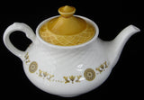 Teapot E Wedgwood Gold Medallion Retro Tea Pot Harvest Gold English 1960s As Is
