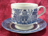 Cup And Saucer Blue Willow Blue Transferware English Royal Wessex 1950s
