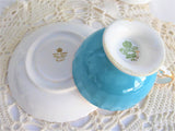 Aynsley Blue White Cup And Saucer Floral Bouquets Aynsley Royal Albert Marriage