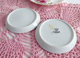 Butter Pats Pair Hand Painted Roses Teabag Caddy Porcelana Brazil