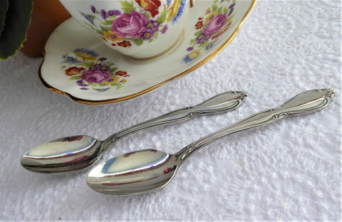 Oneida Chatelaine 2 Demi Teaspoons Spoons Pair Of Stainless Spoons Coffee Tea