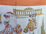 Tea Towel Vienna Wien Souvenir Linen Mid Century Colors 1960s Landmarks