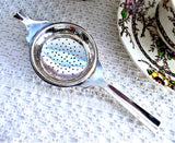 Sleek Vintage Tea Strainer Over The Cup 1960s England Kent A1 Silver Plate