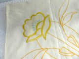 Yellow Embroidered Tablecloth 1960s Tea Cloth Bridge Cloth Table Cloth As Is