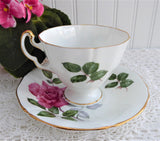 Adderley Monique English Cup And Saucer Vintage 1960s Pink Rose