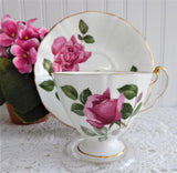 Adderley Monique English Cup And Saucer Vintage 1960s Pink Rose