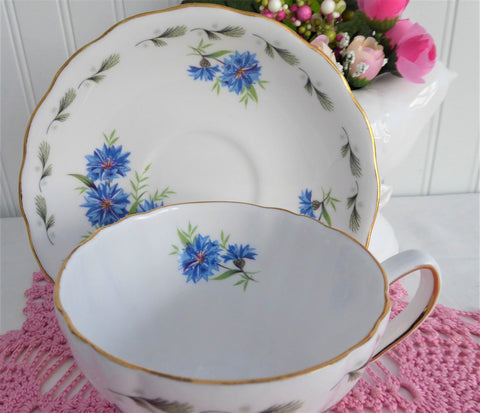 Gobelet Sans Anse Könitz En Porcelaine Bone China - Motif Fleurs Bleues Cyan - 200 Ml Neuf