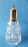 Sugar Shaker Caster Lead Crystal Gothic Sterling Top Muffinneer English Hallmarked 1962