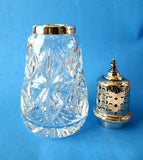 Sugar Shaker Caster Lead Crystal Gothic Sterling Top Muffinneer English Hallmarked 1962