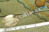 Seattle Worlds Fair 1962 Spoon Sterling Silver Enamel Totem Pole Souvenir